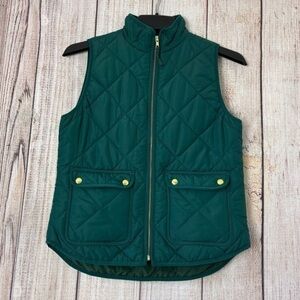 J.crew Womens Excursion Quilted Primaloft Green Vest size Small
